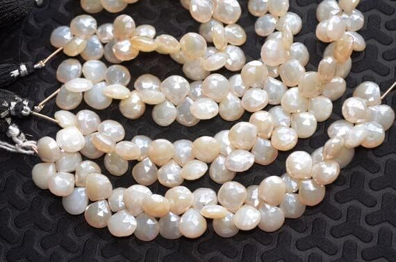 7 inch Strand of Natural Chalcedony 12-13mm pear Faceted briolette Beads for DIY Jewelry Making. |BRIO_01866