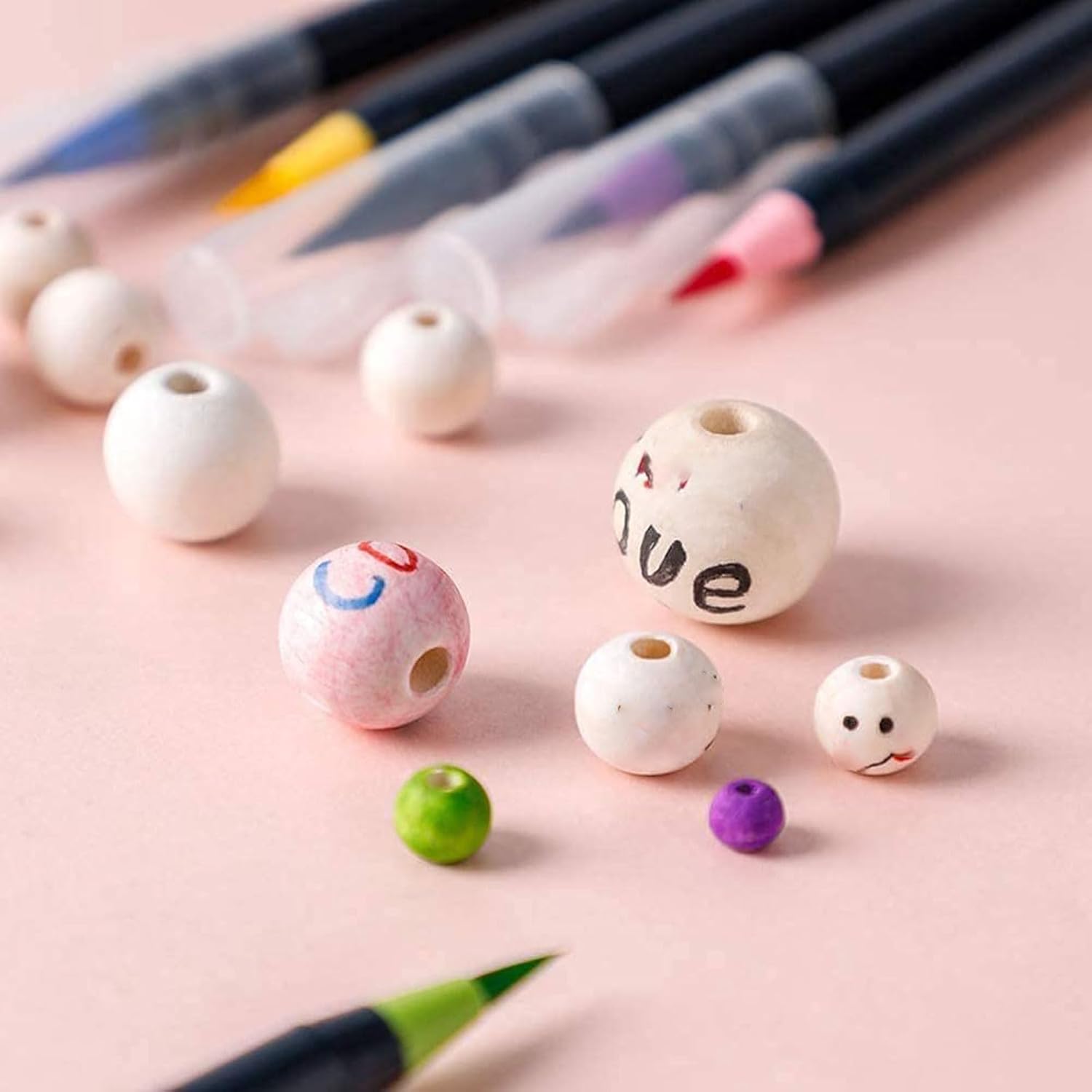 100pcs Wooden Beads, 15 Sizes Unfinished Natural Wood Beads for DIY Jewelry Making, Home Decor, Craft Supplies, Art Projects & Party Decorations(6mm -50mm)(Size:50mm (Hole Approx 7mm))