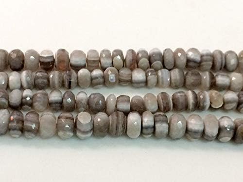 boulder opal beads, grey boulder opal faceted rondelle beads, boulder opal necklace, 7-10mm, 8 inch, 36 pcs