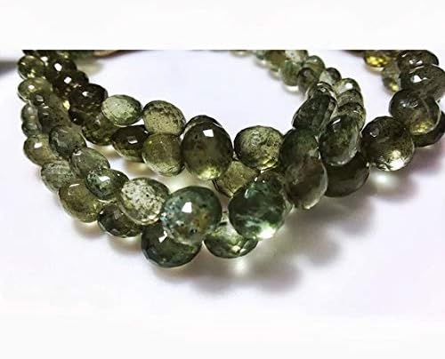 13 inch natural beads strand of 5-8mm faceted onion moss aquamarine gemstone briolletes beads for DIY jewelry - necklace, bracelet, earring, ring.