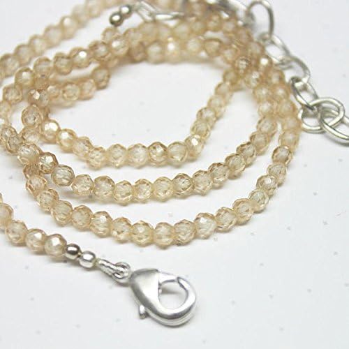 Natural White Zircon Faceted Rondelle Micro Gemstone Craft Loose Beads Necklace 16