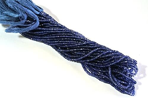 10 Strands 10x14=140 Inches Strand. Genuine AAA Iolite Micro Faceted Rondelle Beads Length 14 Inches Strand. Size 3mm