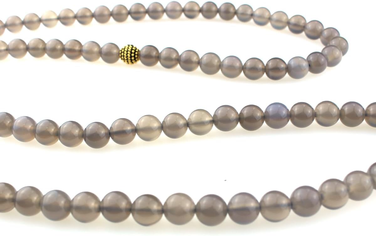 Muslims Islamic Dhikr Tasbeeh Tasbih Prayer Beads, 99 Crystal Smoky Quartz Beads with Tassel