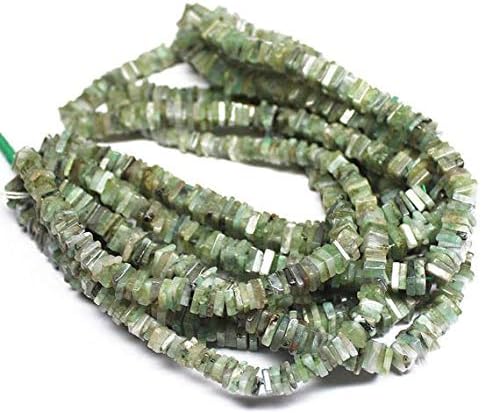 Natural Green Emerald Smooth Square Box Cube Gemstone Loose Craft Beads Strand 16 Inch Long 4mm Code-HIGH-807
