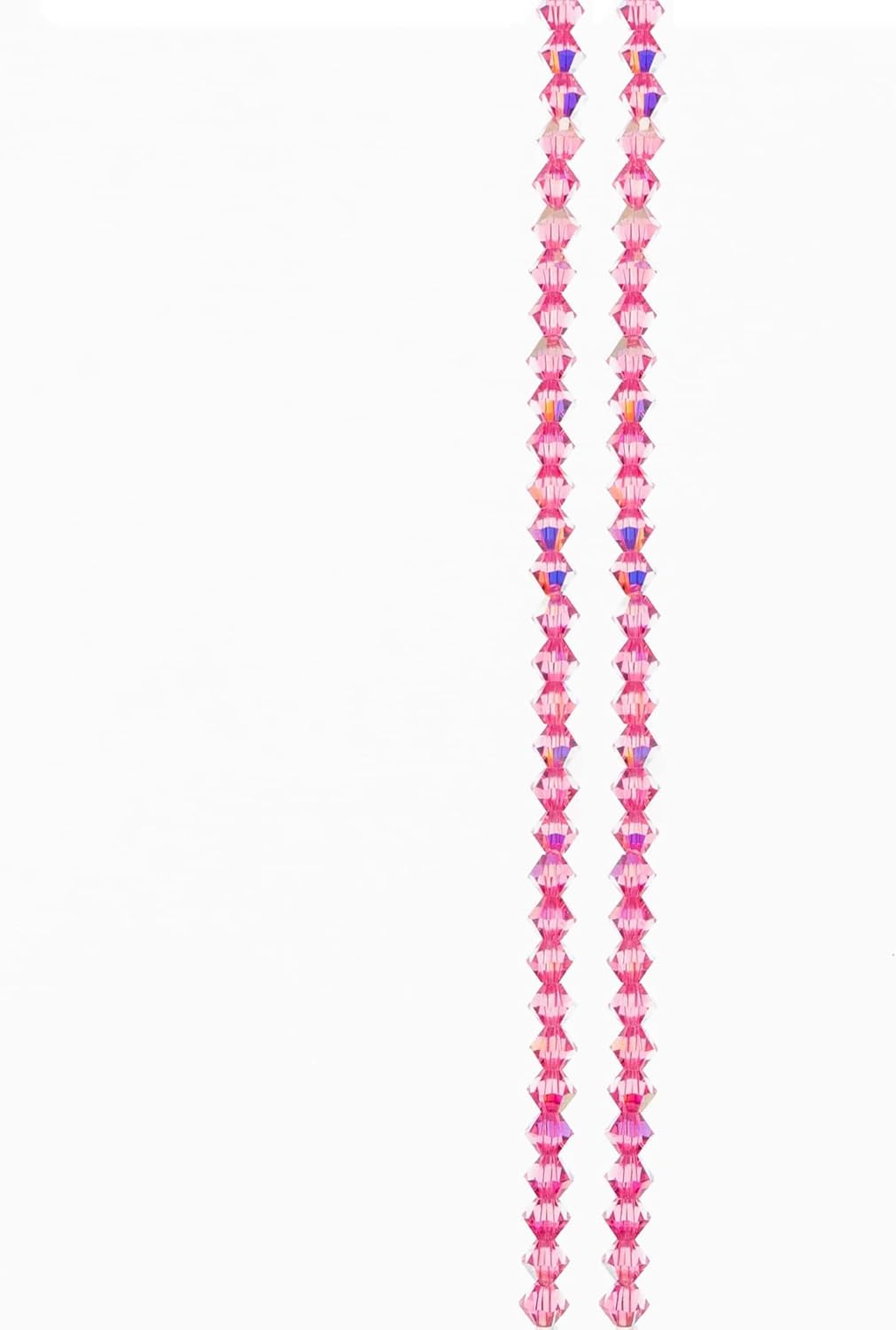 Bead Landing 4mm Preciosa Rose AB Glass Crystal Bicone Beads - Faceted Czech Glass Beads for DIY Jewelry Making, 12 Pack