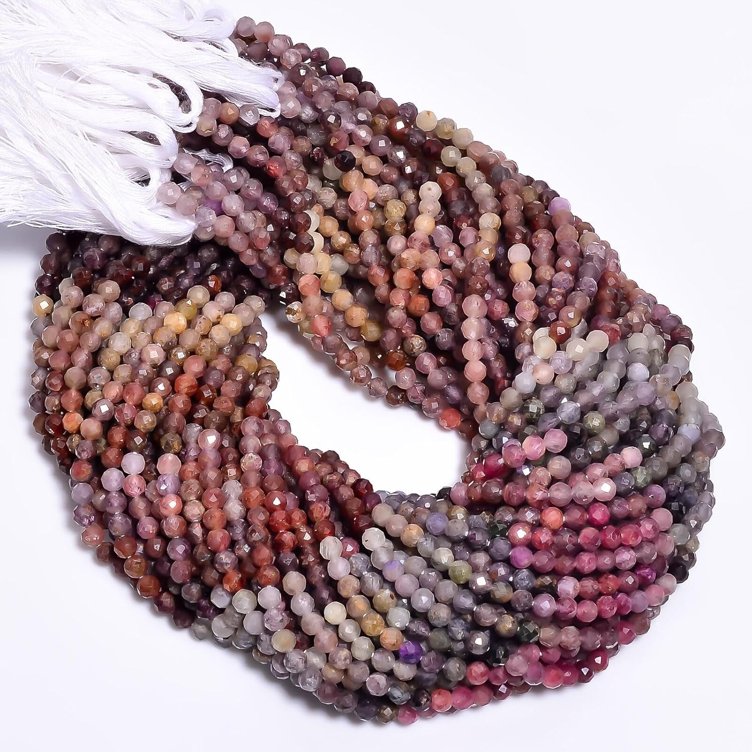 Natural Multi Spinel Gemstone Round Shape Faceted Beads 4X4mm 50 Strand 12.5