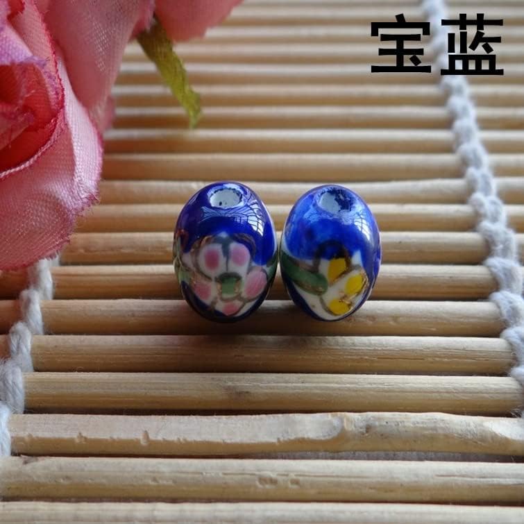 Davitu DIY Handwork Beads Woven Bracelet Accessories Printing Ceramic Beads Decal Five-Pointed Star Beads Mix Color - (Color: Mix Color, Item Diameter: 10mm)