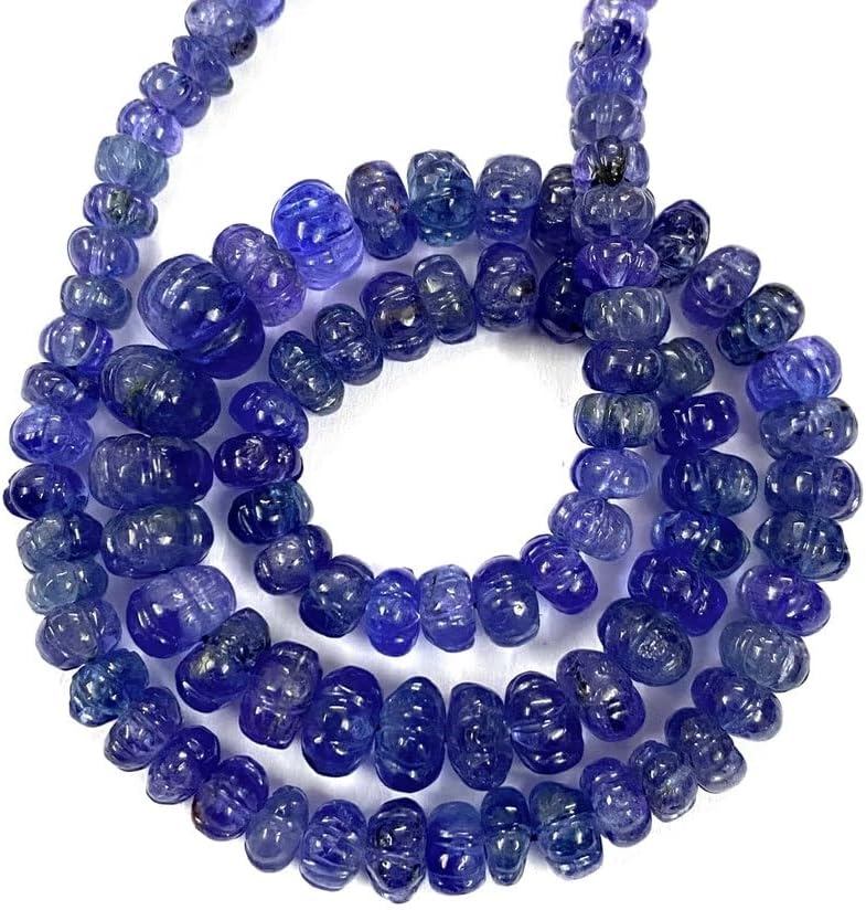 Natural Tanzanite Melon Faceted Beads 6X9 17 inch Long String Jewelry Making Gemstone Beads for Necklace Bracelet