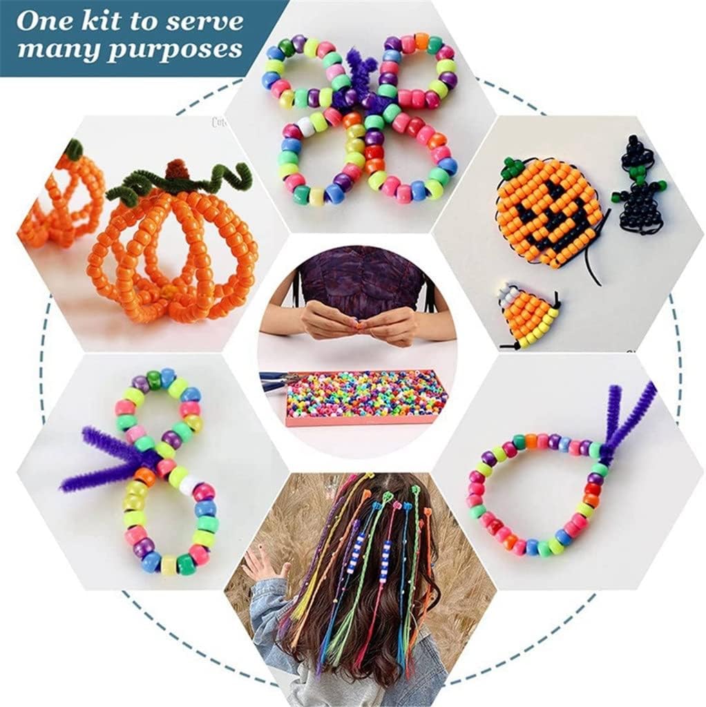 Pony Beads Multicolor Bracelet Beads Braid Beads Children Craft Beads Acrylic Beads Woven Beads for Girls (Color : 3000 Pony Beads Size : One Size)