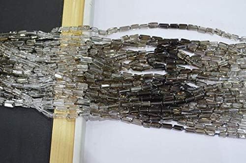 25 Strands of Shaded Smokey Smooth Rectangle Beads,15 inch Strand 4x6 to 4x9 mm Code-HIGH-45911