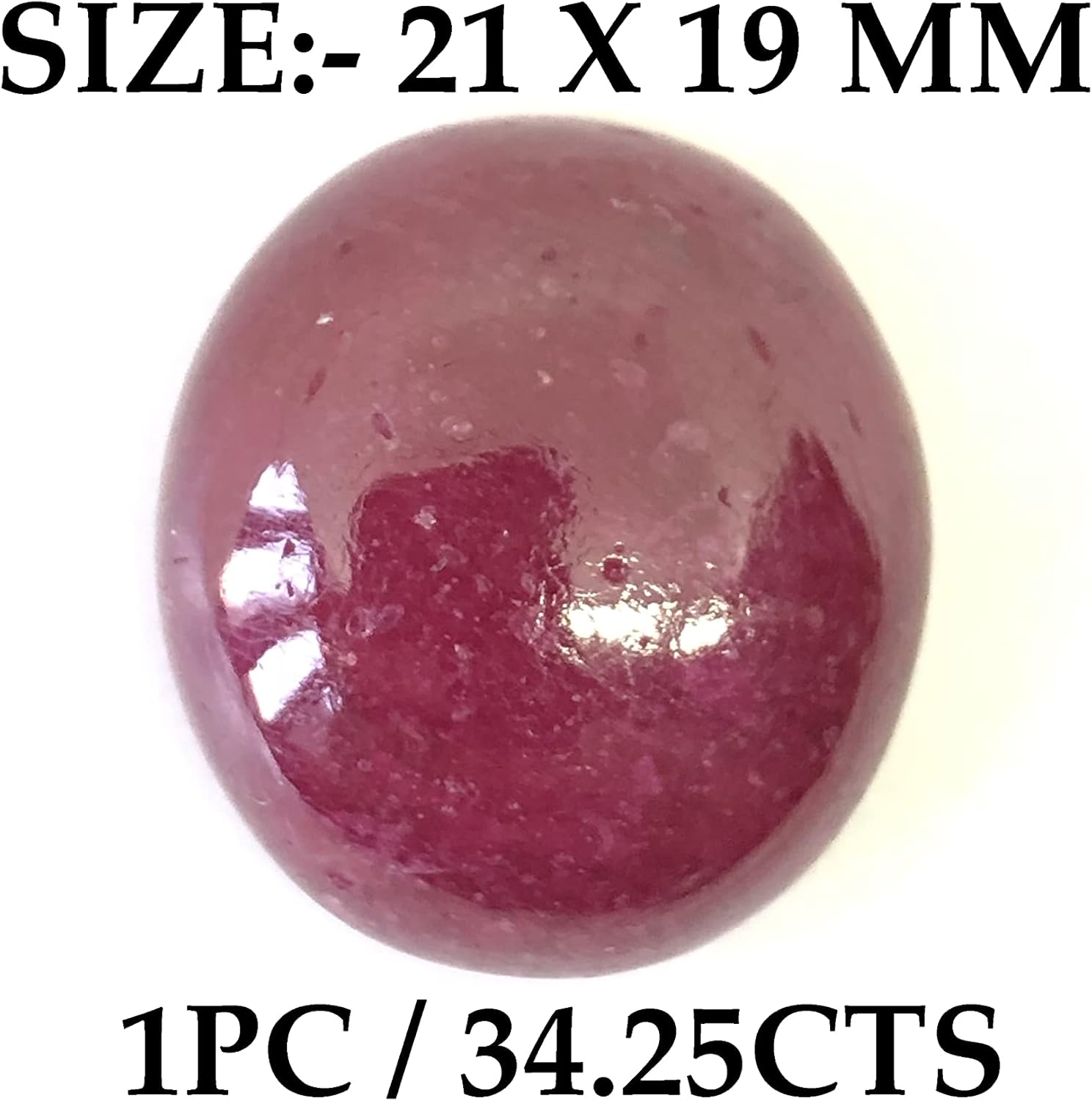 34.25 Ct Deep Red Ruby Oval Shape Cabochon Size 21x19 mm Unique Quality Valuable Loose Gemstone Best for Making Pendant/Ring Jewelry