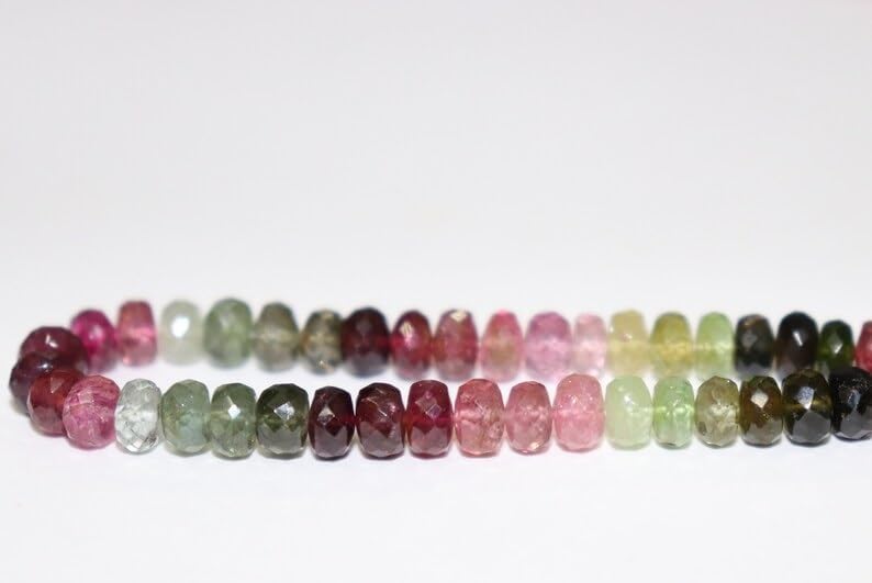 Multi Tourmaline Faceted Rondelle Beads 6 mmTourmaline Beads Tourmaline Rondelle Beads Wholesale Beads for Making Jwelery