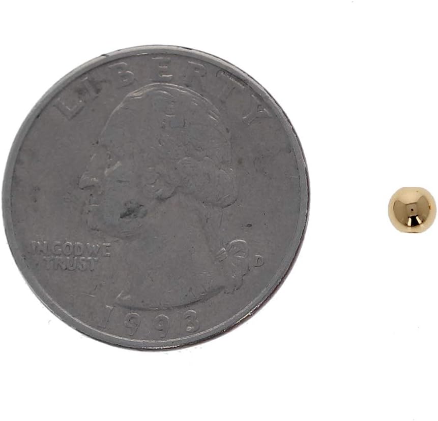 4mm Gold Filled Round Beads, 100 Pieces, Medium Hole Size, Seamless Gold Beads