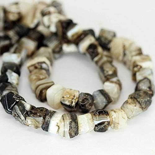 Bi Color Agate Smooth Rough Hammered Square Box Loose Craft Beads Strand 24 Inch Long 13mm 17mm Code-HIGH-641