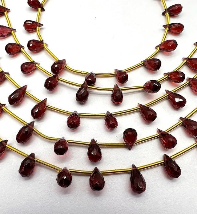 7 inches 1 Strand Natural Garnet 16 Pieces Beads Size 4x7mm Shape Drop Cut Faceted Making, Beading & Craft Supplies CHIK-STRD-76585