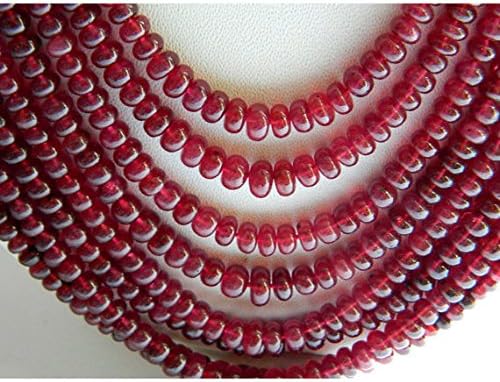 ruby necklace ruby jewelry glass filled ruby 8 strands 3mm to 6mm beads 13 inches to 18 inches