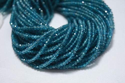 10 Strands, Shaded Neon Apatite Beads, Neon Apatite Gem Stone, 3mm Beads, Faceted Rondelle, Gemstone for Jewelry, 13 Inch Code-HIGH-31685