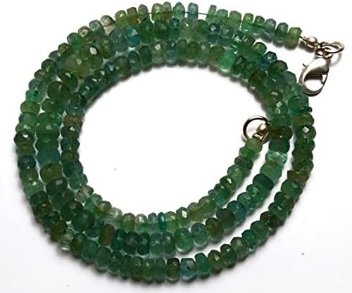 1 Strand Natural 19 Inches Stands A Gems 100% Natural Emerald Transparent Faceted Roundels Beads Necklace 4 to 6 MM