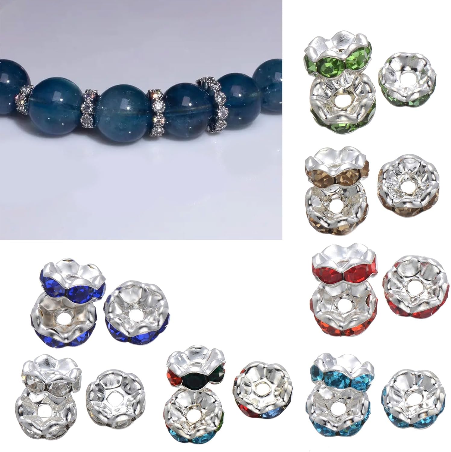 Colorful Large Hole European Beads 2000PCS Sparkling Beads Large Hole Beads for Bracelet Making and Craft Projects