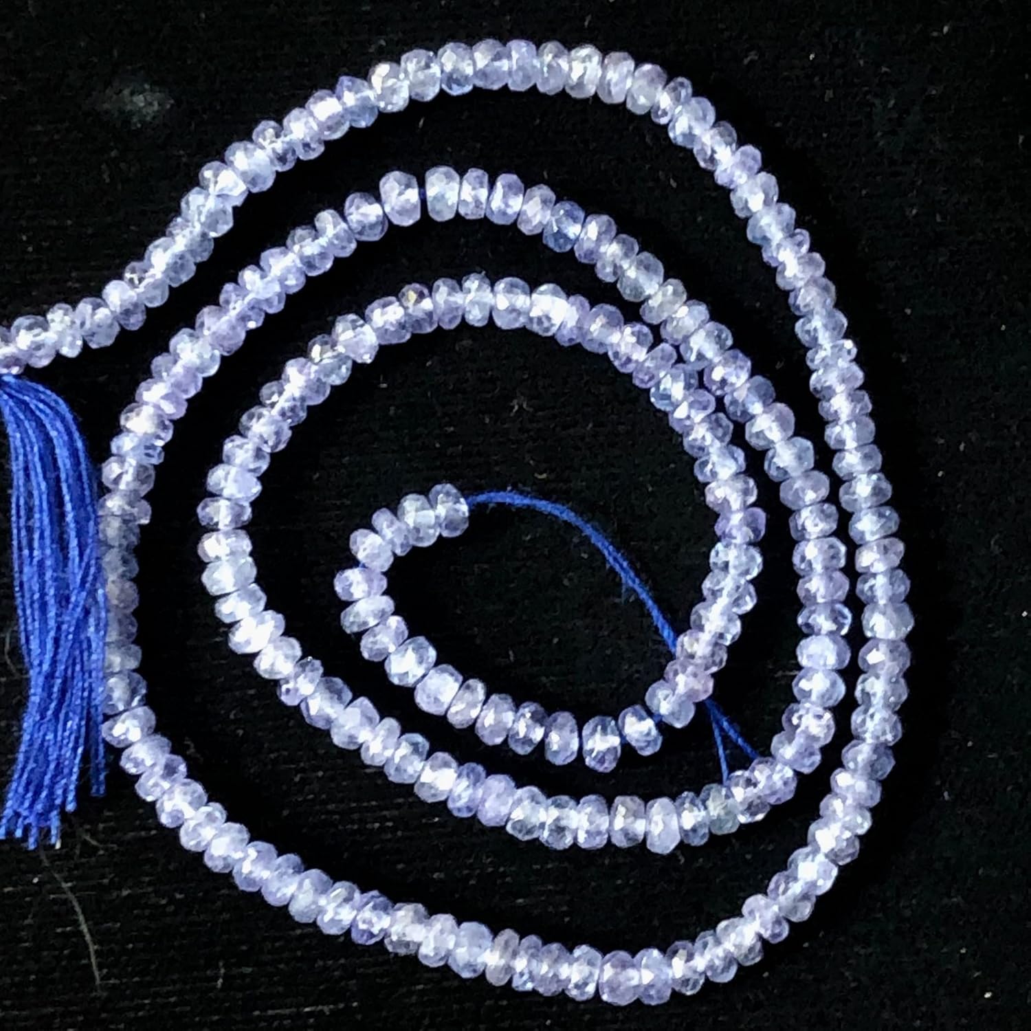 Tanzanite Faceted from 3x1.25mm to 2.5x1mm Roundel Bead 15 inch Strand 109713 for Jewelry Making
