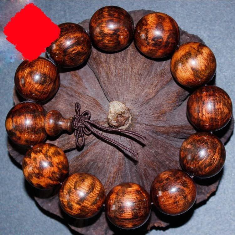 Mascot Wooden Crafts Wood Carving Art Wood Decoration Artwork 满纹蛇纹木手串2.0 高密度蛇纹木满榴花佛珠 佛珠手串商务礼品(手工挑选爆满花)