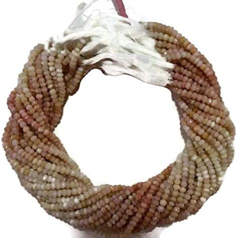 5 Strands Natural Pink Opal Gemstone Micro Faceted Rondelle Beads - Beads Measure About 3-4mm 13.5 Inch Long Strand Code-HIGH-38267