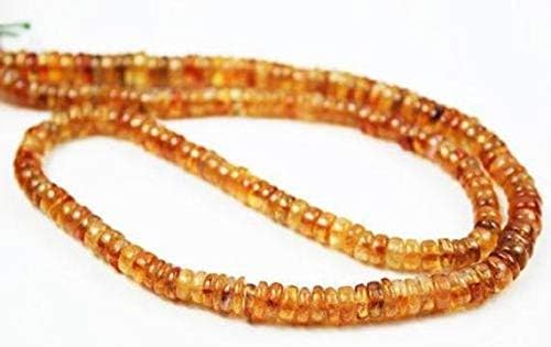 1 strand citrine rondelle smooth 14'' long strand gemstone beads, jewelry supplies for jewelry making, bulk beads, for meditation jewellery gemstone 5mm