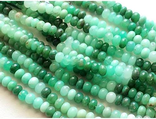 10 Strands Chrysoprase Rondelle, Chrysoprase Beads, Green Shaded Chrysoprase, Fines Quality AAA Chrysoprase Beads, 7mm 10 inch Code-HIGH-18475
