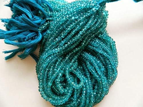 5 Strands Blue Apatite Rondelle Beads, Faceted Rondelles, 4.5mm Rondelle Beads, Wholesale Gemstone, 14 Inch Strand Code-HIGH-49492
