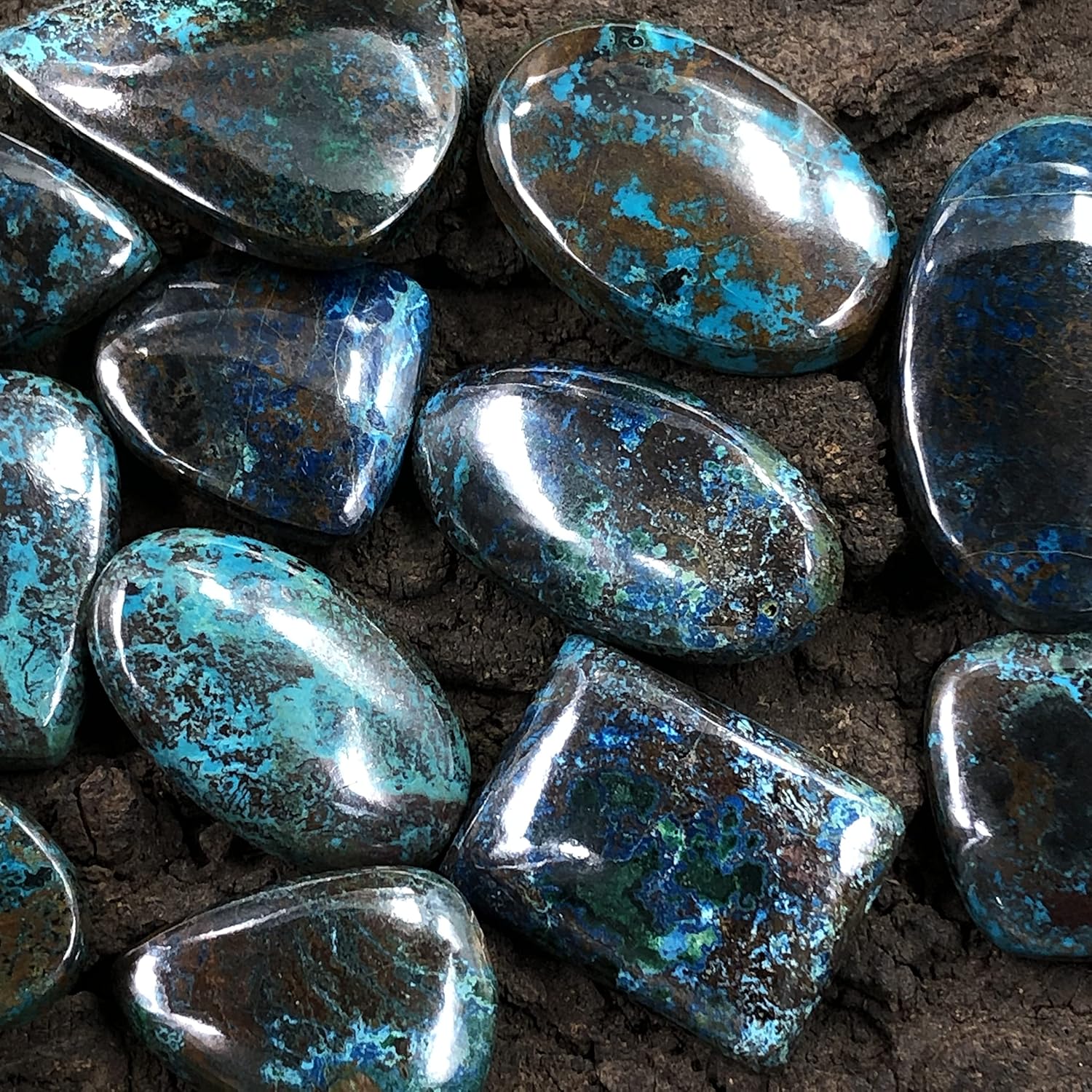 Natural CHRYSOCOLLA N Gemstone Loose Cabochon Lot For Jewelry Making, Loose Gemstone For Ring, Earring & Pendant Necklace, Jewelry Making Cabochons, Healing Gemstones