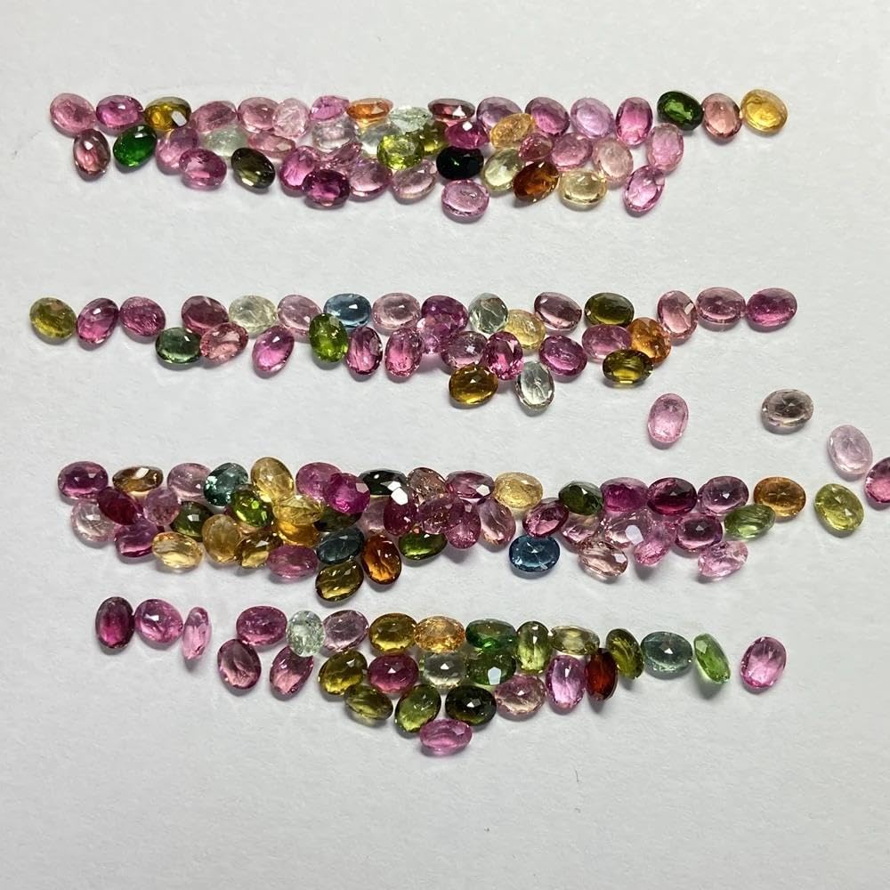Natural Tourmaline Loose Gemstones Mixed Colors Oval Shape for Jewelry Making