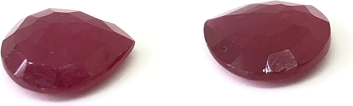 6.22 Ct Pair Deep Red Ruby Heart Shape Size 10 mm Cut Faceted Attractive Quality Fine Loose Gemstone Best For Making Jewelry Earring