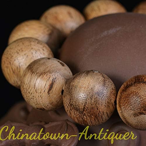 GLW HaiNan 18 Mm Natural Wild Agarwood Aloewood Mala Meditation Prayer Beads #3057