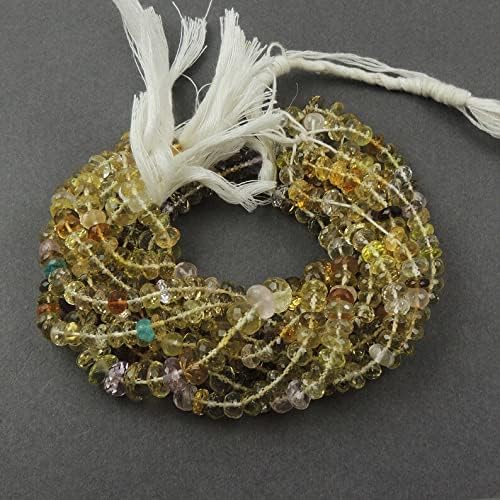 13 inch Strand of Natural gem Multi Stone, 6x7mm Rondelles Faceted Beads for DIY Jewelry Making. | Beads_05592