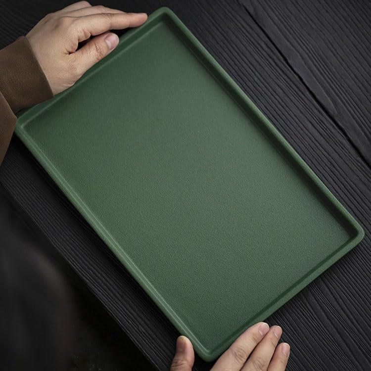 Tray Ceramic Simple Tea Tray Small Tray Japanese Style and Wind Dry Tea Table Home Dry Tea Rectangular Small Tea Table Tray Serving Trays