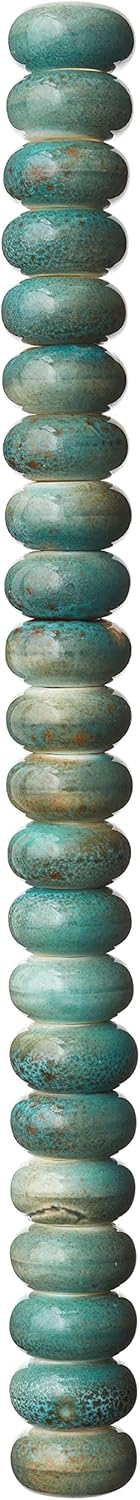 Bead Landing Aqua Ceramic Rondelle Beads, 14mm, 12 Pack