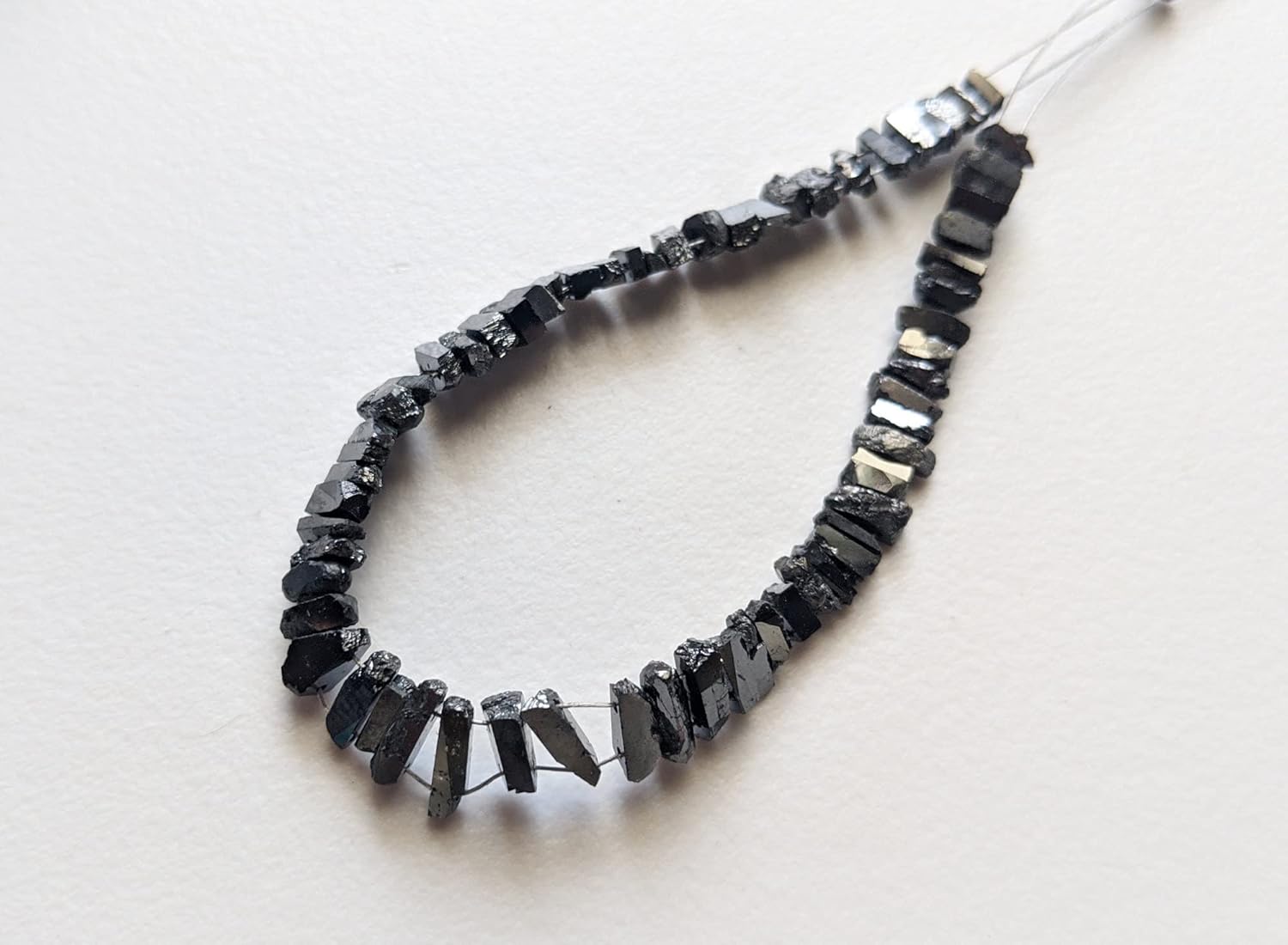 4-7mm Black Diamond Sticks Polished Natural Rough Diamond Stick Beads Double Drill Raw Black Diamond Sticks (15Pcs To 30Pcs Option) - PPD764, 4-7 MM Approx.