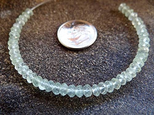 prehnite | micro faceted rondelles | 4mm | sets of 16