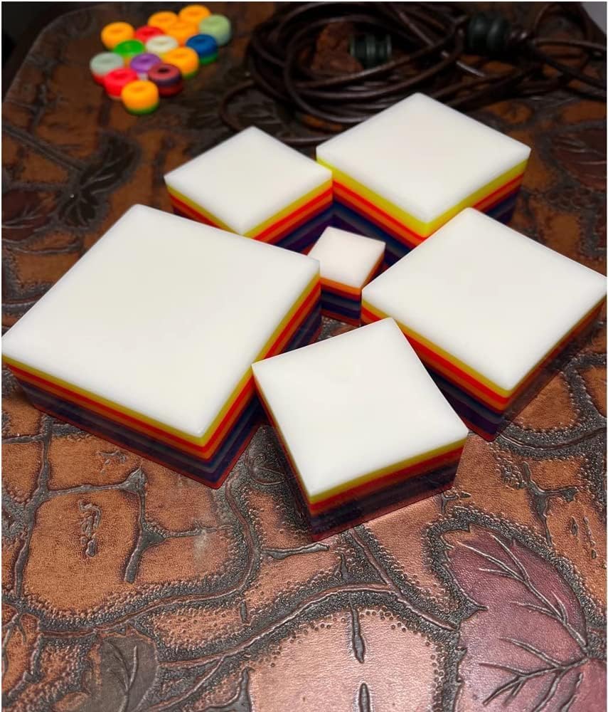 Luminous Plastic Block, Luminous Material Cube, Self Luminous Material, DIY Luminous Resin, Multiple Colors, DIY Glow in The Dark Material (Length-Width 50X50mm, Thickness 3cm)