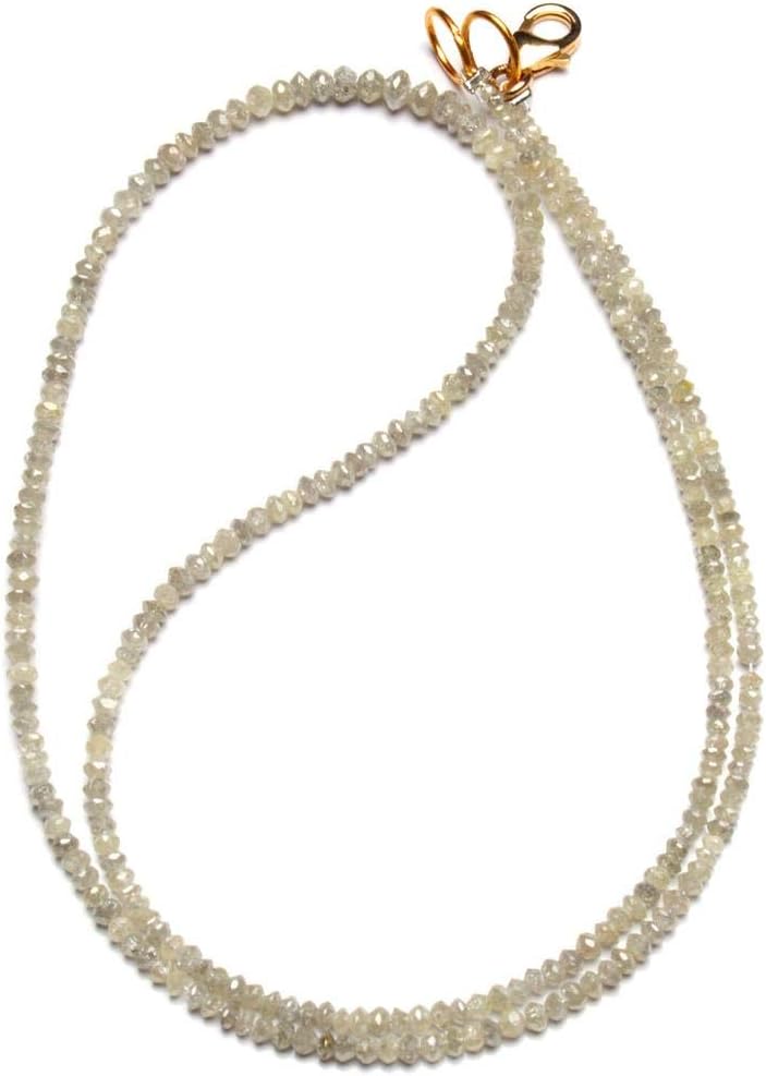 16 inch strand natural white diamond 1.7-2.5 mm rondelle faceted beads - sale - natural super white diamond beads necklace 16