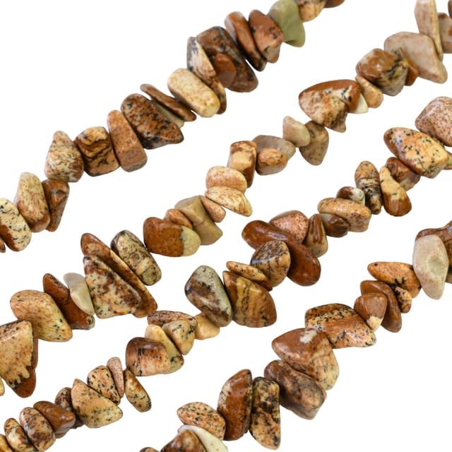 Natural Picture Jasper Chip Beads 32” Jewelry Making 25 Strand CHIK-STRD-87316