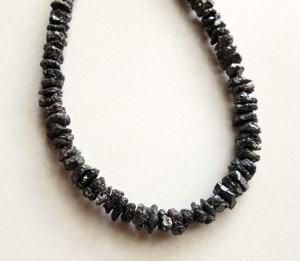 5mm Black Rough Diamond Beads, Black Raw Diamond Beads, 0.5mm Drilled Hole Black Uncut Diamonds For Jewelry (1IN To 4IN Options) - PPD364, 5 MM Drilled)