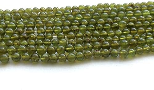 5 Strand Natural Vessonite Beads, Plain Green Vessonite Round Beads, Vessonite Necklace, 4.5-5mm Beads