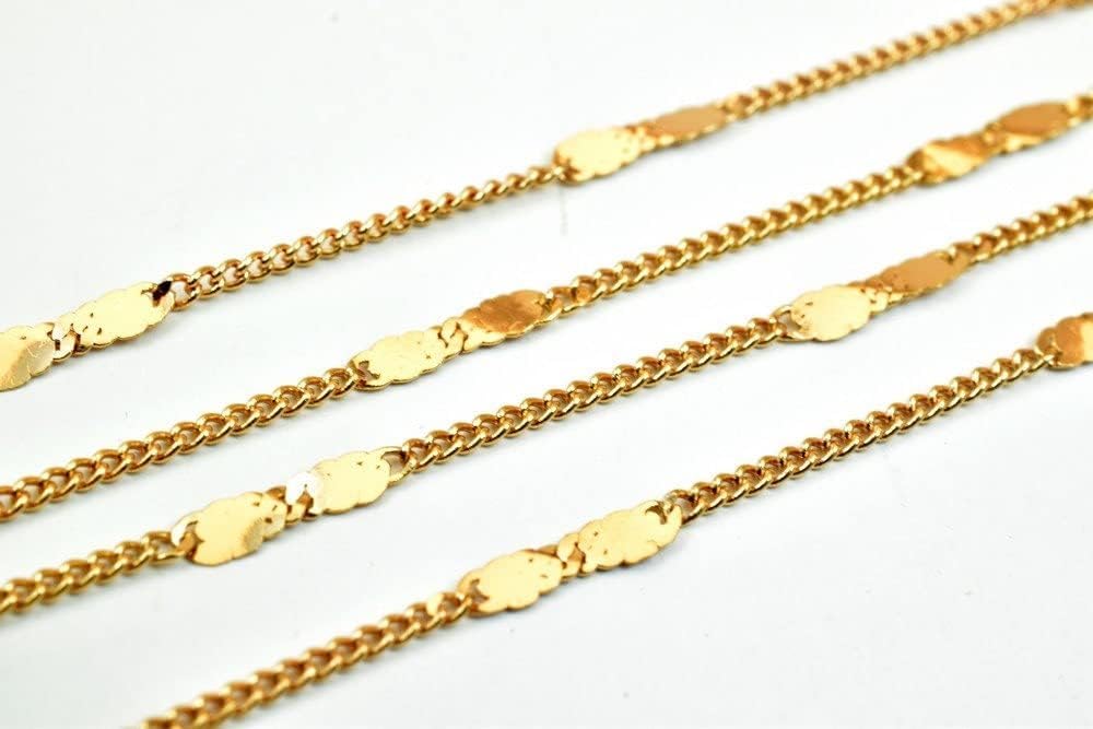 18K Pinky Gold Filled EP Chain Width 2.25mm Thickness 1mm Gold-Filled findings for Gold Filled Sold by Foot PGF12
