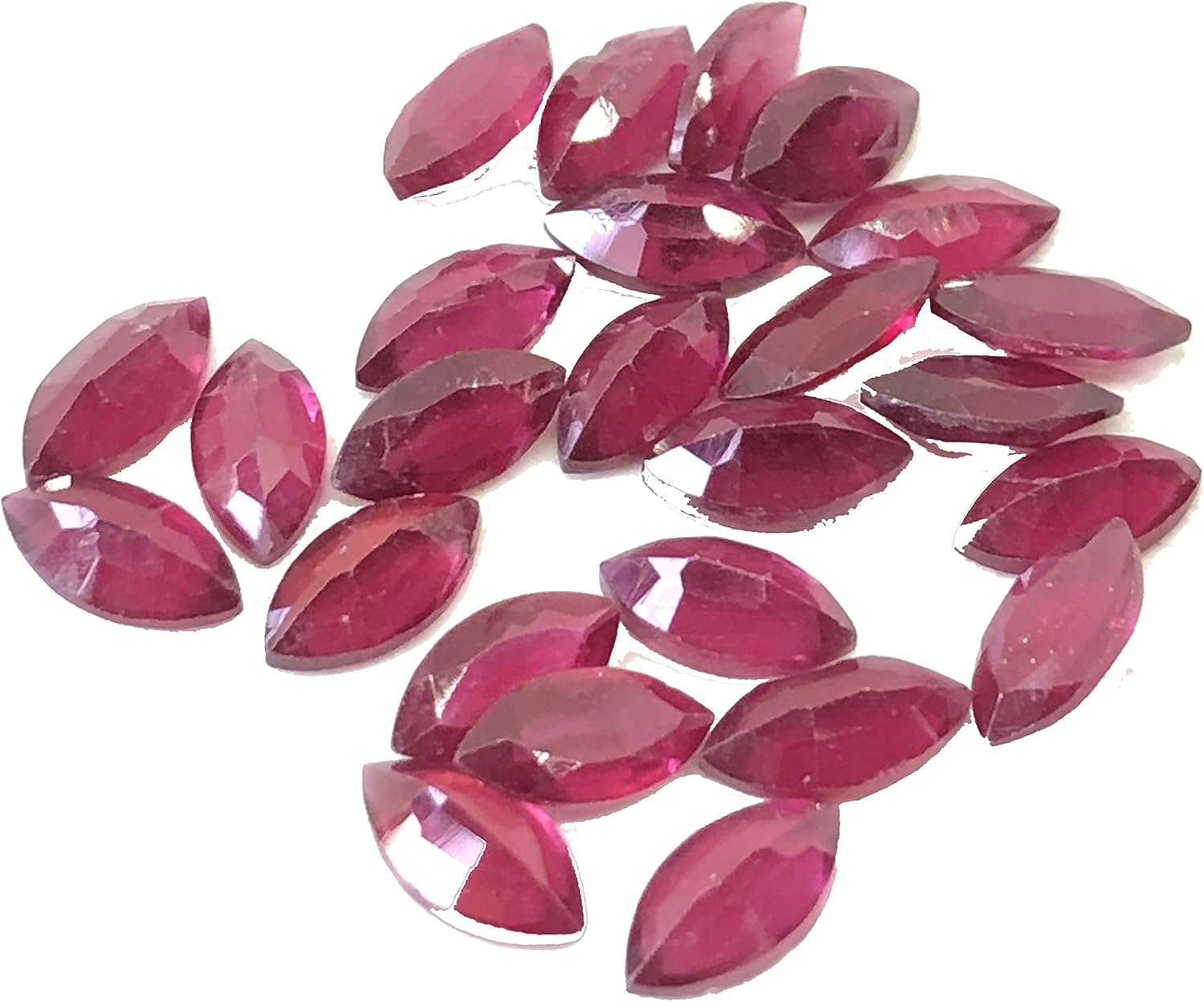 12.75 Ct Luster Ruby Marquise Shape Cut Faceted Size 7x3.50 mm Attractive 25 Pcs Wholesale Lot Unique Quality Loose Gemstone Best For Making Necklace, Pendant, Earring, Ring Jewelry- Matching Color Lot