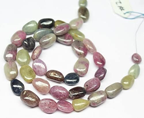 13 inch Strand of Natural gem Multi Sapphire, 8-12mm Nugget Smooth Beads for DIY Jewelry Making. | Beads_05558, As Per Photo
