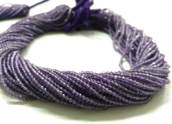 Beads Gemstone Lot of 5 Strands AAA 100% Natural Micro Amethyst Faceted Rondelle Beads Strands 2-2.5mm 13 Inches Strand Code-HIGH-38409
