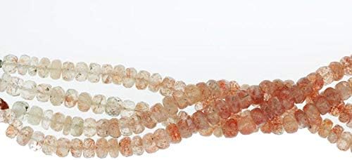 Ombre Orange Sunstone 7mm Faceted Rondelles 13