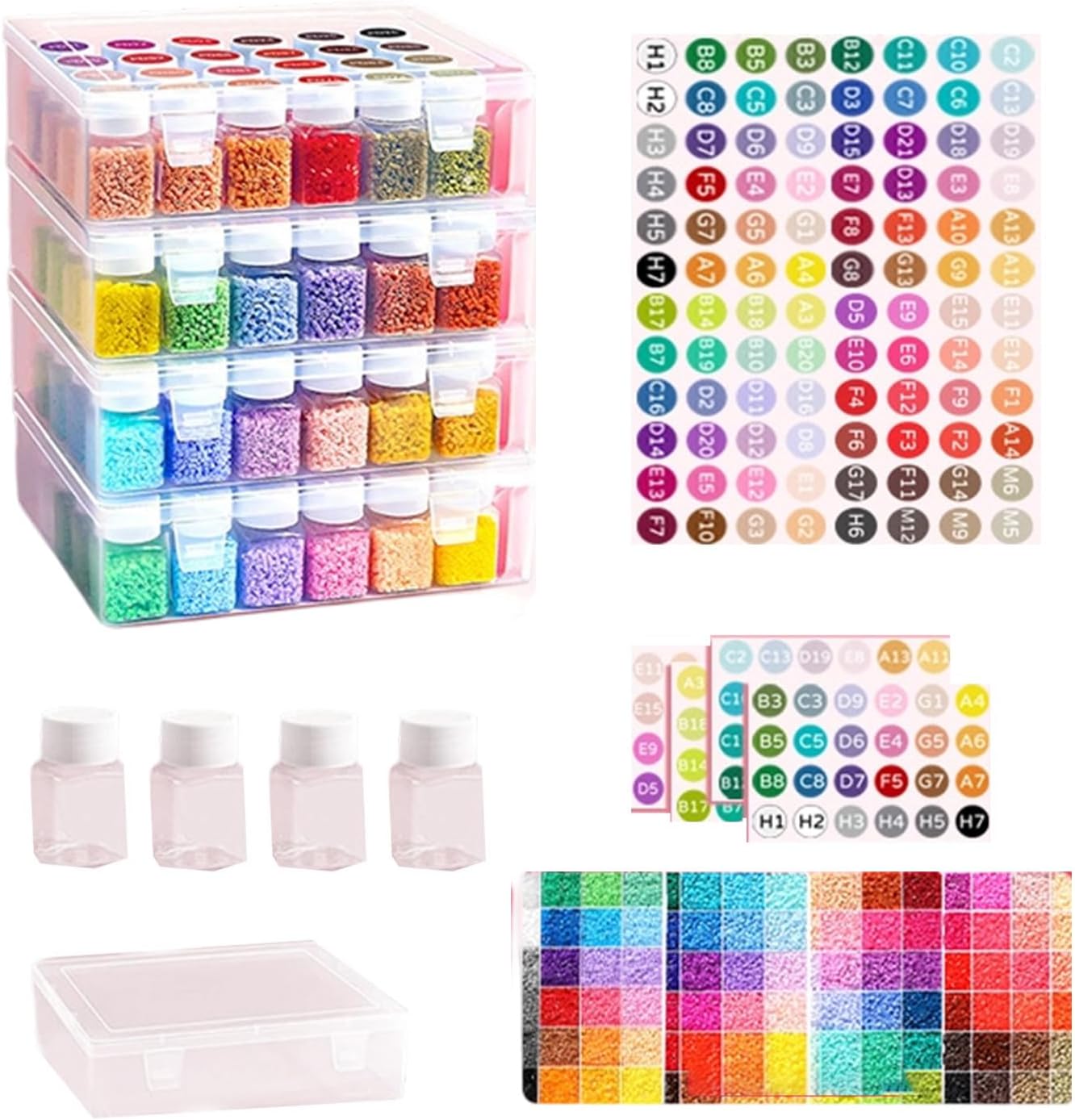 Complete Beads Craft Set with Colorful Beads for Adults Creative Projects