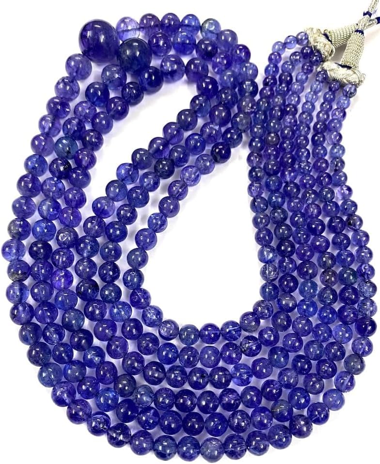 Natural Tanzanite Round soomth Beads 5X9 22 inch Long String Jewelry Making Gemstone Beads for Necklace Bracelet
